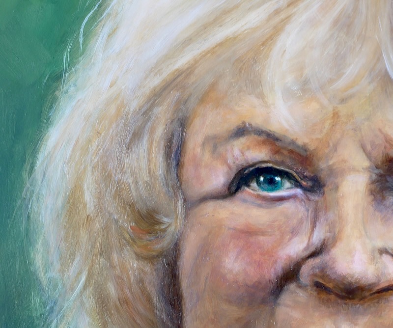schilderij, close-up van Tineke de Nooij voor Sterren op het Doek door Sander Visser